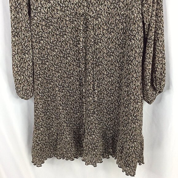 Mikarose Dress XS Calico Floral Cottage Core Ruffle Henley Smocked Modest - Picture 5 of 9